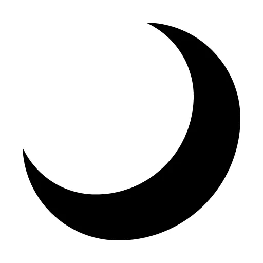 Black crescent moon symbol